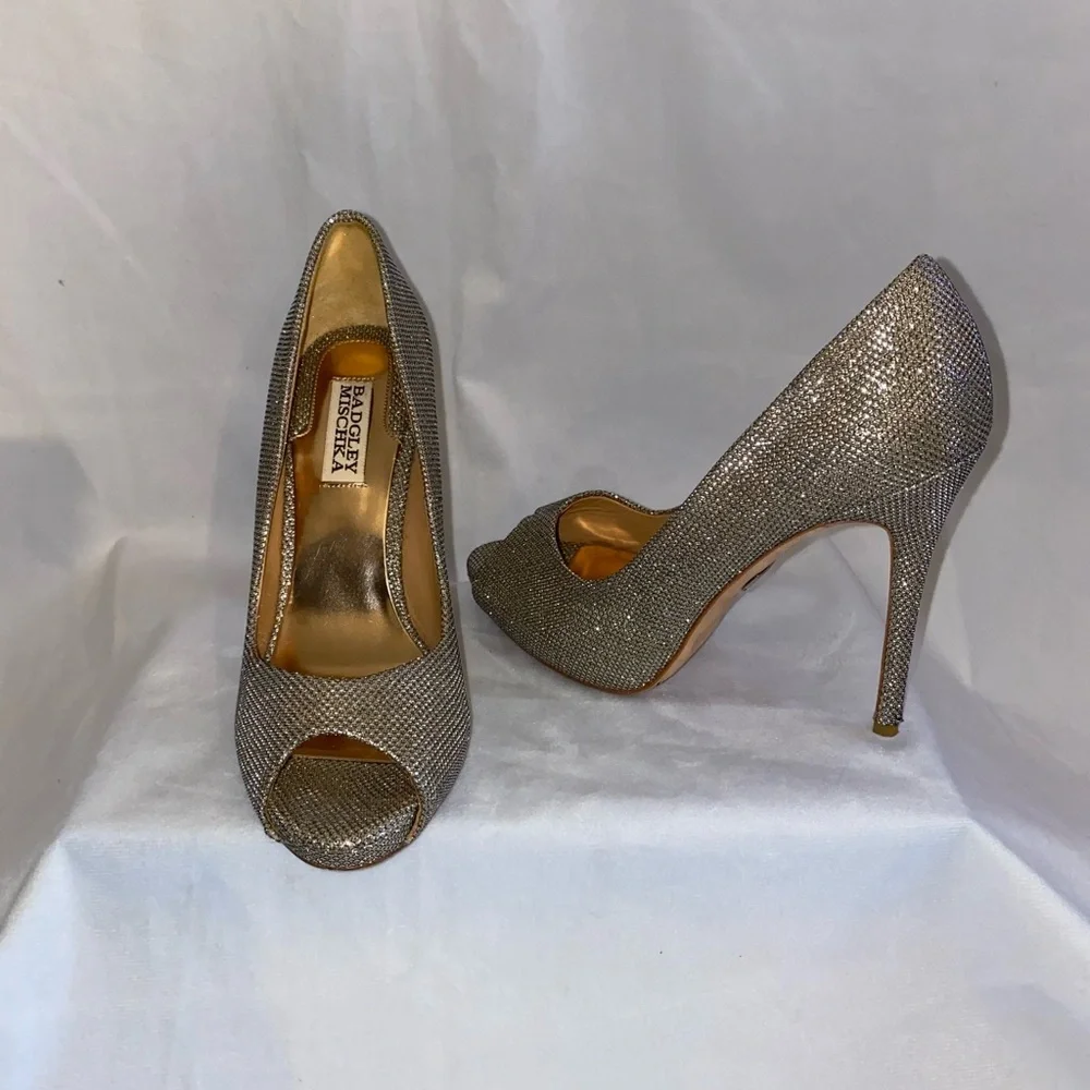 Badgley Mischka Sparkle Heels - Picture 4 of 6